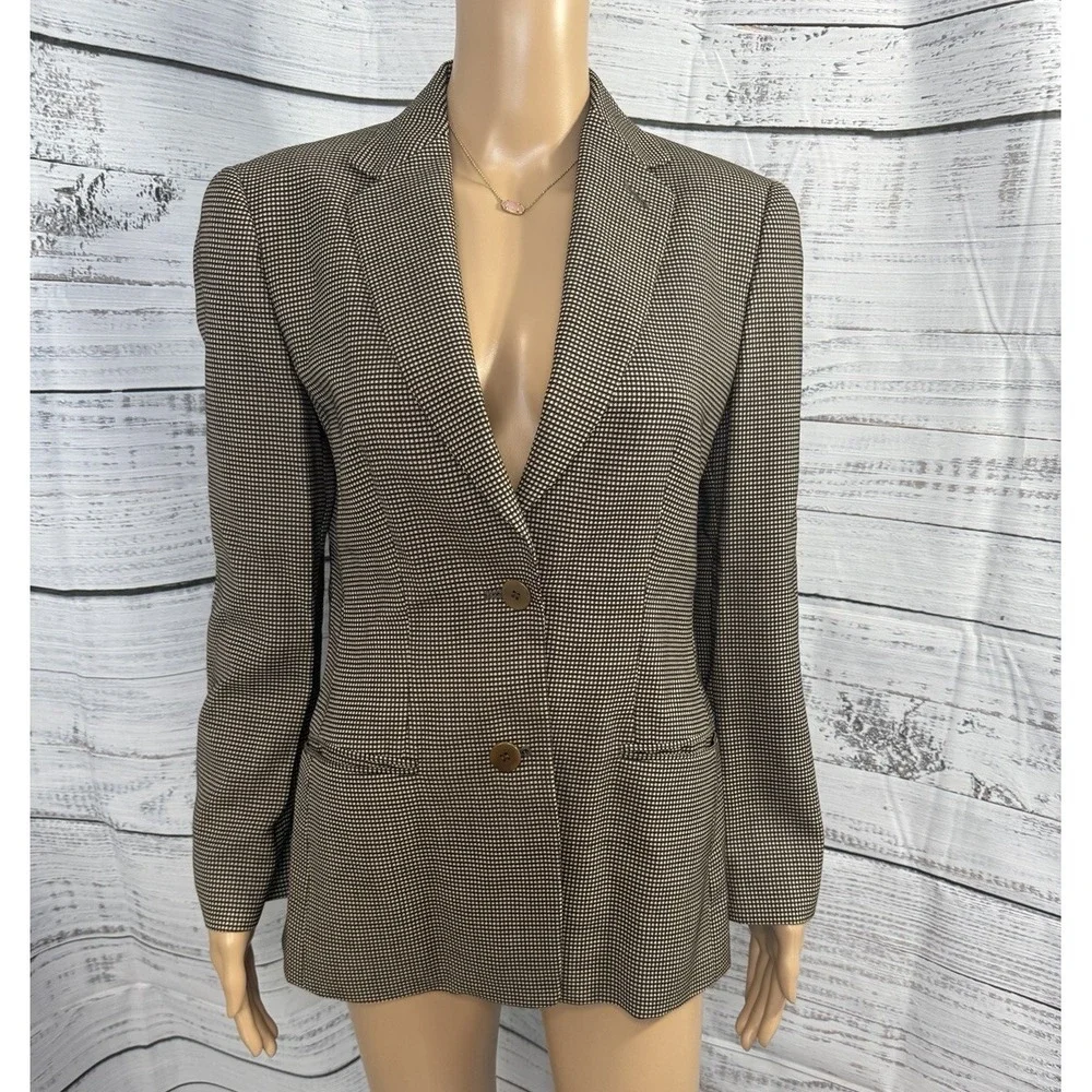 VTG Giorgio Armani 100% Wool Houndstooth A Milano Borgonuovo 21 Blazer Jacket 42